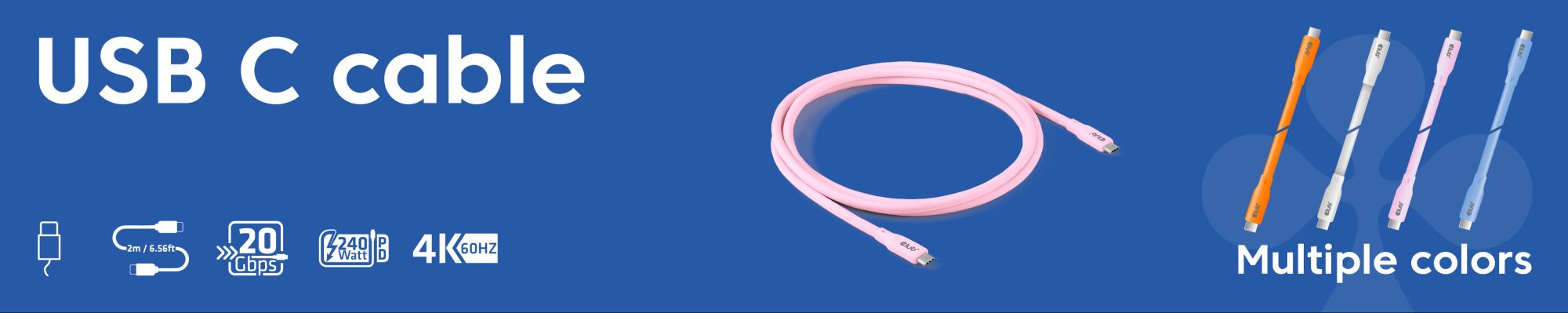USB C cable pink