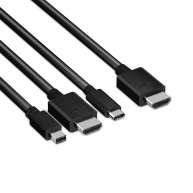 USB tipo-C + HDMI™ + Mini DisplayPort™ 1.2 a HDMI™ 4K60Hz HDR M / M Adaptador activo 32AWG