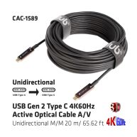 USB Gen 2 Tipo C Cable 4K60Hz Óptico activo A/V Unidireccional M/M 20 m / 65.62 pies