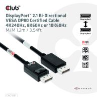 DisplayPort 2.1 Bi-Directional VESA DP80 Certified Cable 4K240Hz, 8K60Hz or 10K60Hz M/M 1.2m/3.94ft 