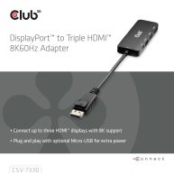 DisplayPort-auf-Dreifach-HDMI-Hub™ mit 8K60 Hz
