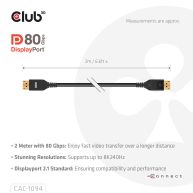 DisplayPort™ 2.1 VESA DP80 Certified Cable 8K240Hz 2m/6.6ft 