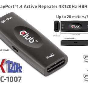 CAC-1007 DisplayPort 1.4 Aktiver Repeater/Signalverstärker 4K120Hz HBR3 B/B